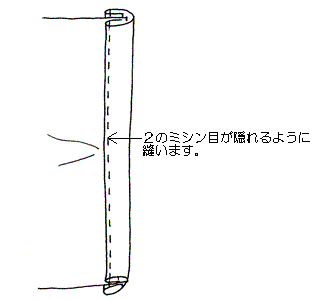 袖口玉縁あき